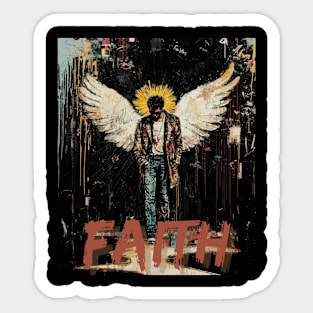 George Michael Art | Angel Wings | Faith | 80's Retro Music Sticker